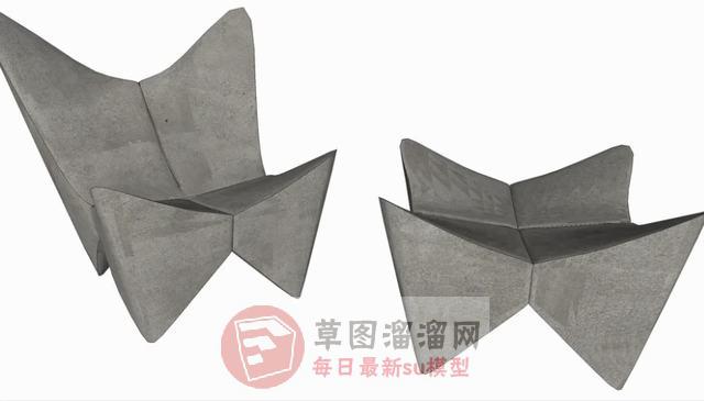 蝴蝶造型座椅SU模型
