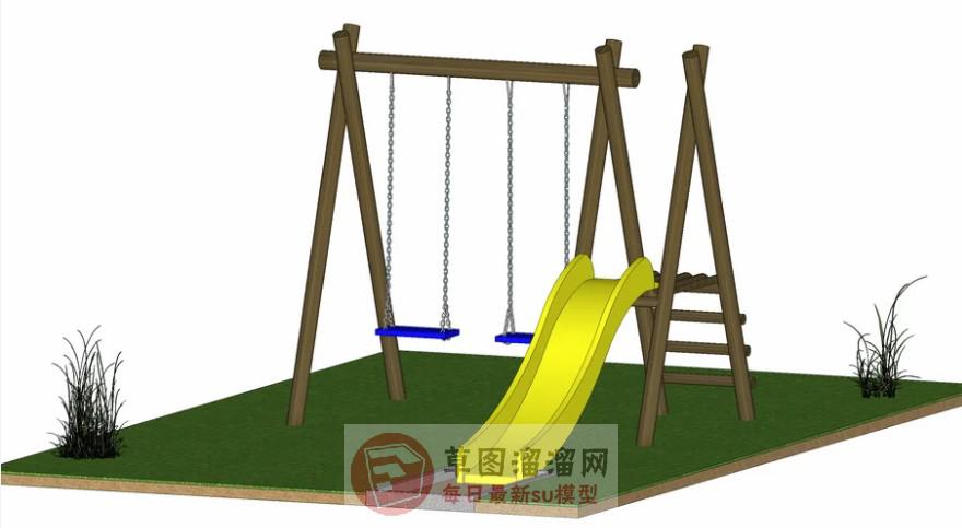 滑梯秋千椅SU模型