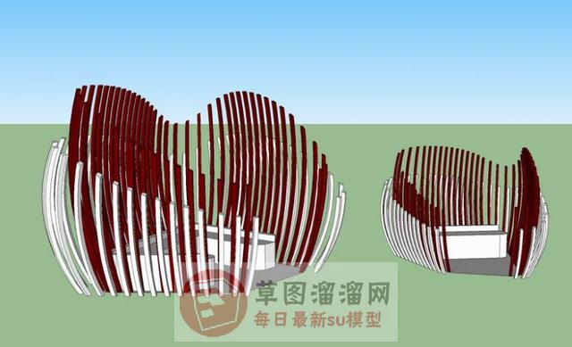 户外景观座椅SU模型