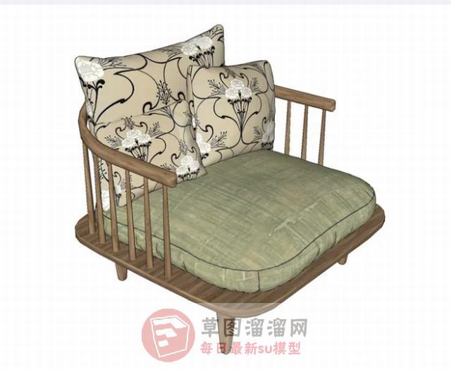 日式矮凳矮椅子SU模型