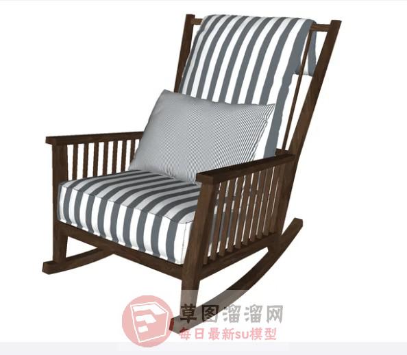 摇椅靠椅躺椅SU模型