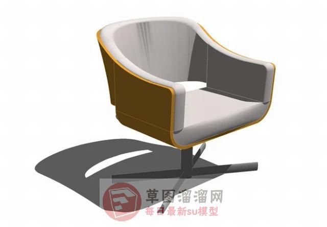 理发椅扶手椅旋转椅SU模型
