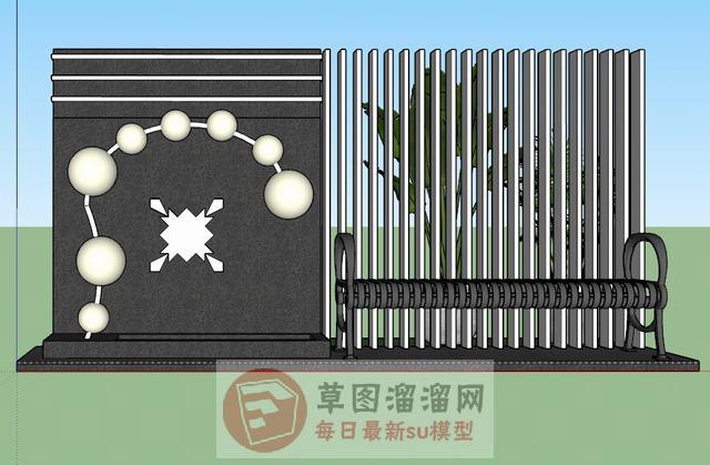 户外景观座椅SU模型