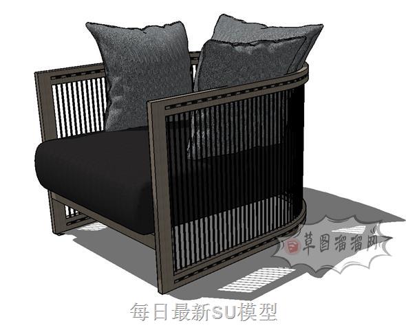 扶手椅椅子家具SU模型