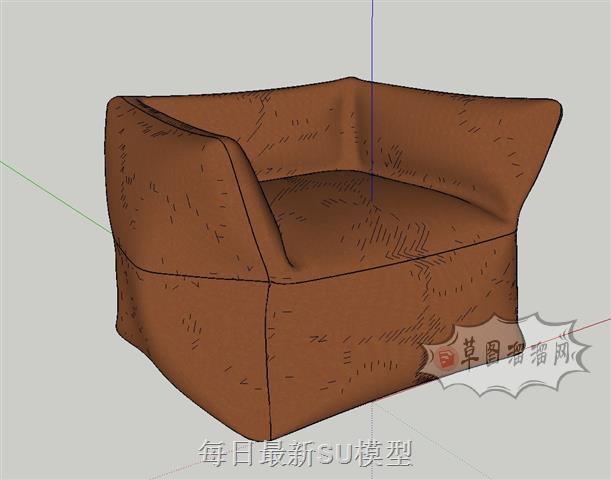 单人座沙发椅扶手椅SU模型