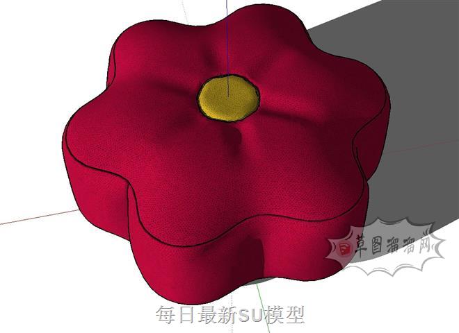 花瓣坐凳坐垫SU模型