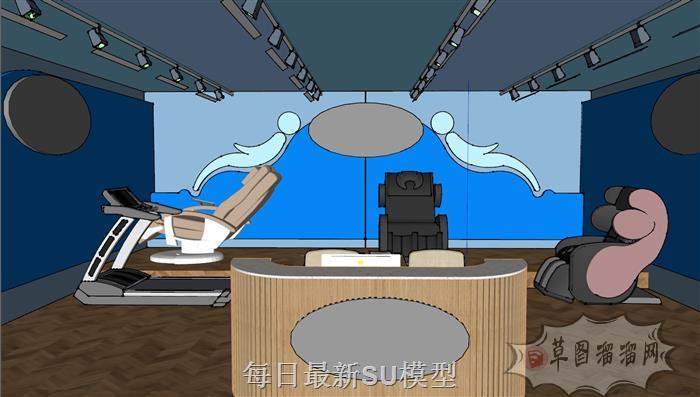 按摩椅跑步机SU模型