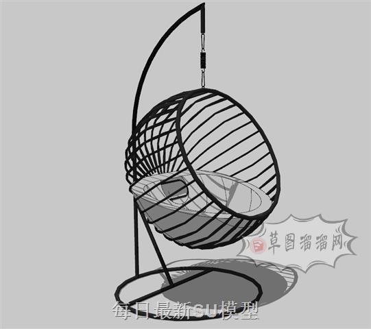 吊椅座椅SU模型
