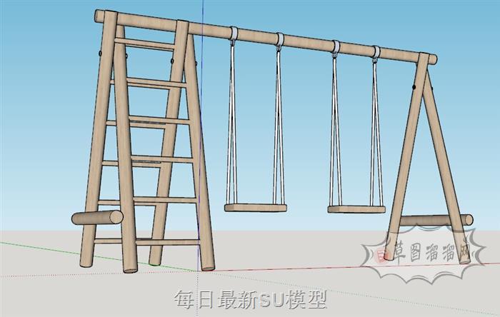 秋千椅吊椅座椅SU模型