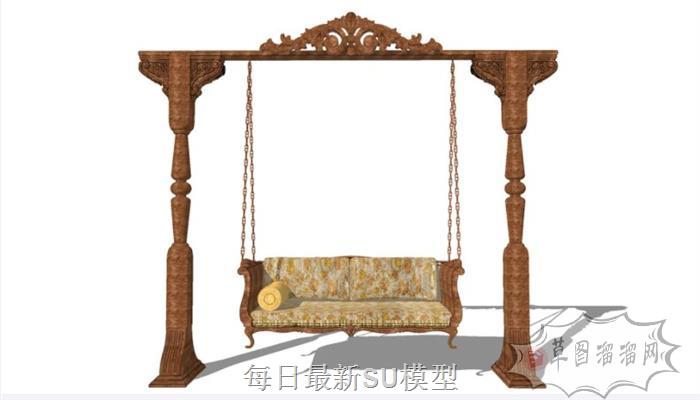 户外秋千椅座椅SU模型