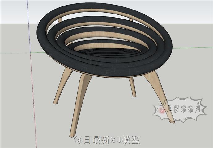 圆形椅子座椅SU模型