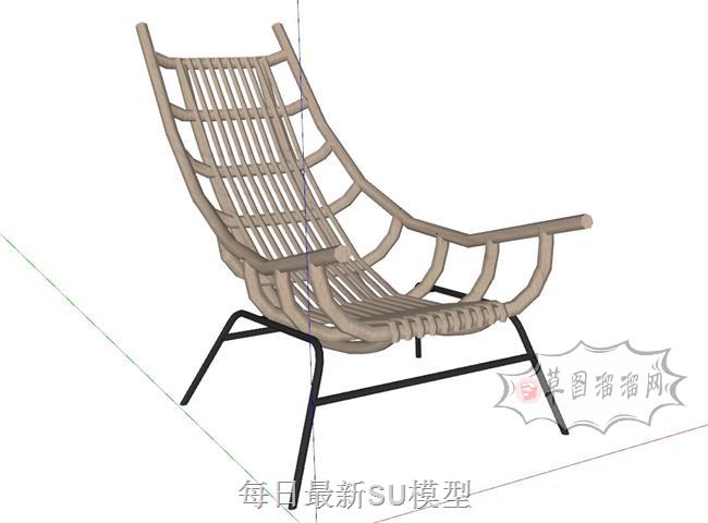 靠背椅躺椅摇摇椅SU模型