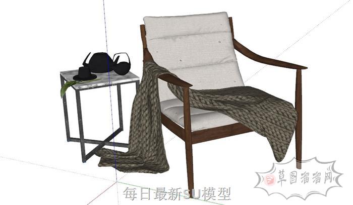 扶手椅座椅休闲椅SU模型