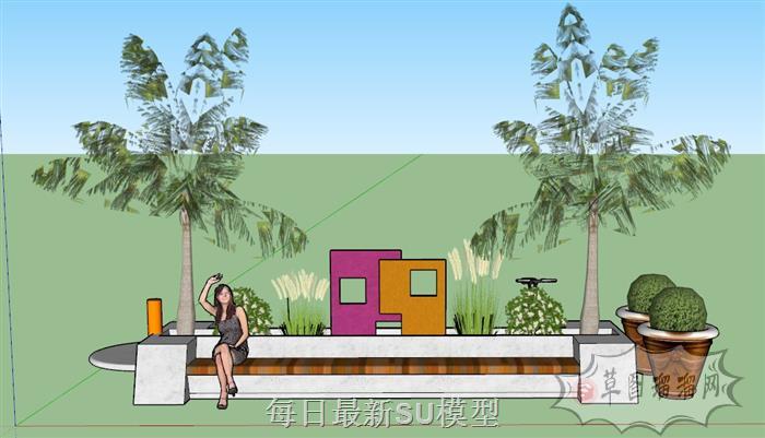 长椅座椅长凳SU模型