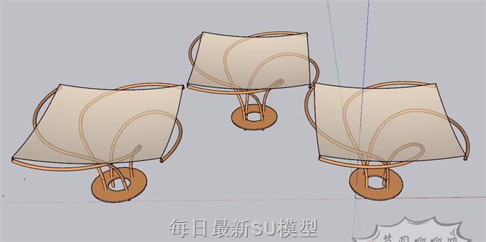 廊架SU模型