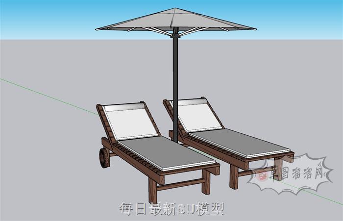 休闲躺椅SU模型