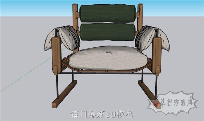休闲扶手椅椅子SU模型