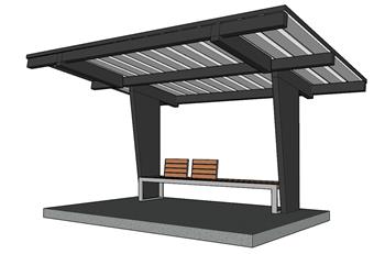 挡棚户外座椅SU模型