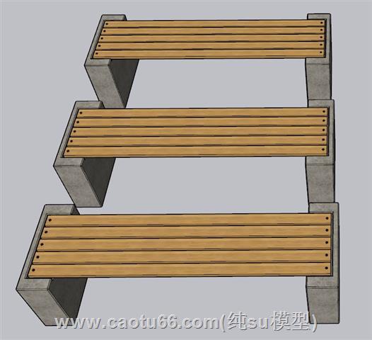 公园长凳长椅SU模型