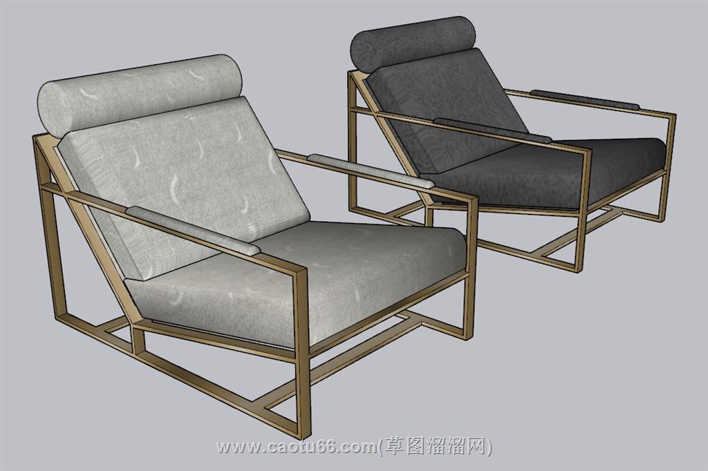 靠背椅椅子躺椅SU模型