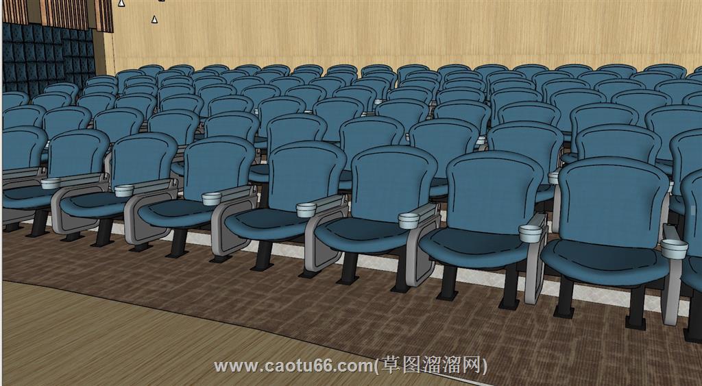 电影院电影椅排椅SU模型