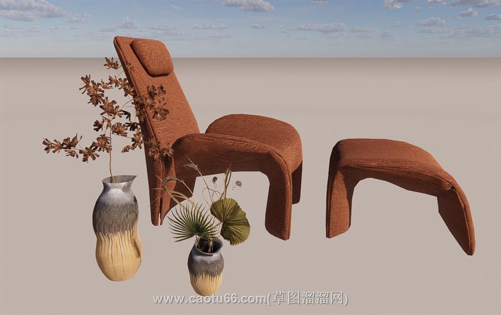 花瓶懒人椅SU模型