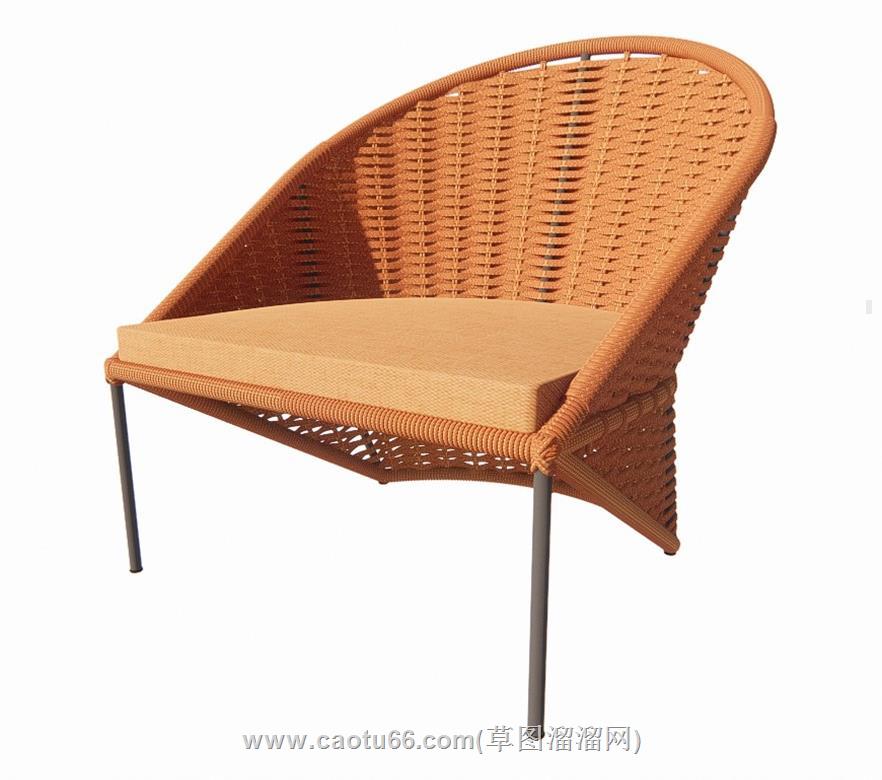 藤制扶手椅椅子SU模型
