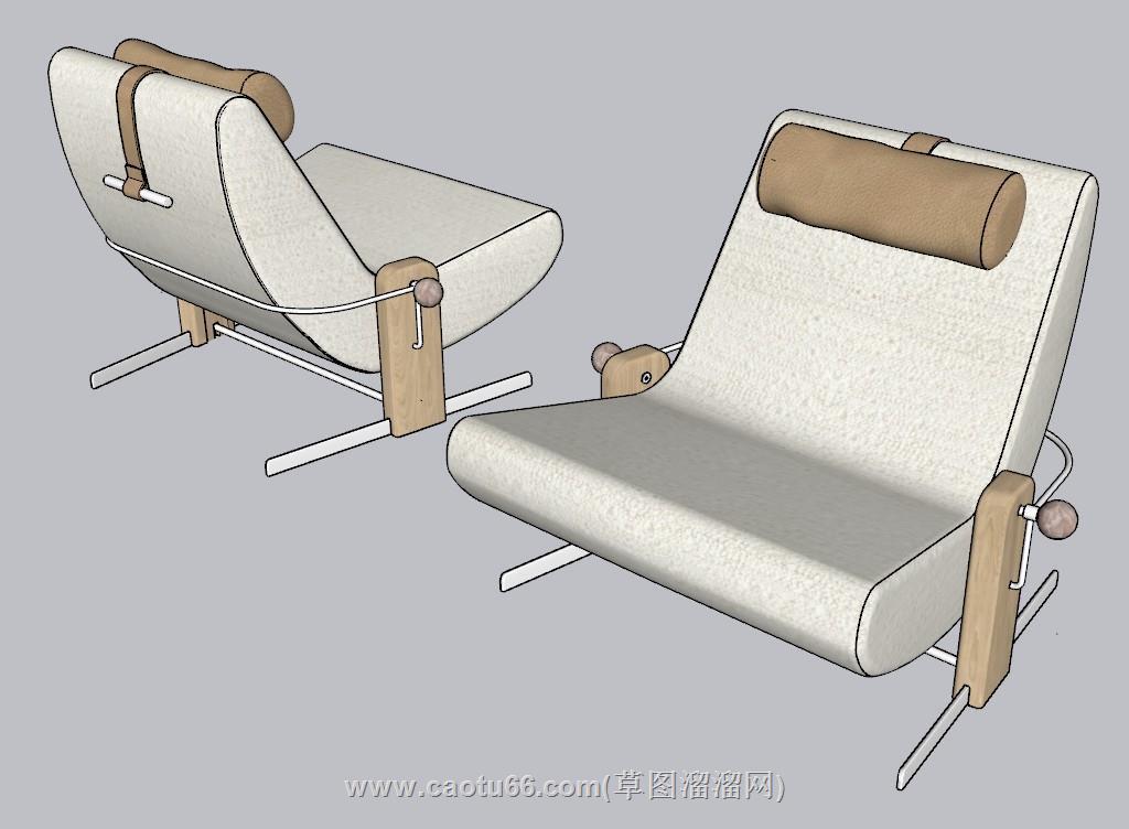 扶手椅懒人椅SU模型