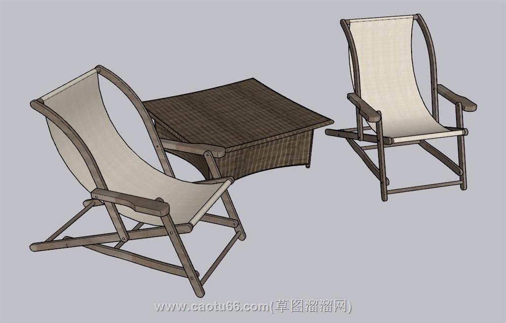 靠背椅躺椅SU模型