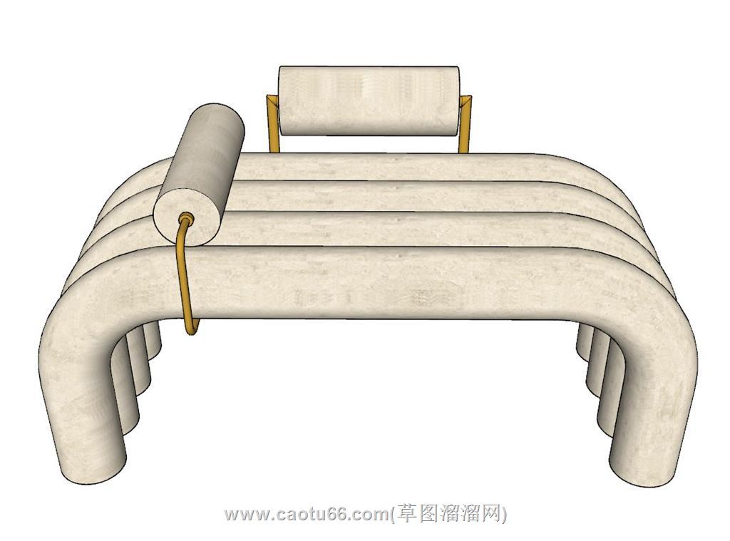 奶油凳子坐凳SU模型