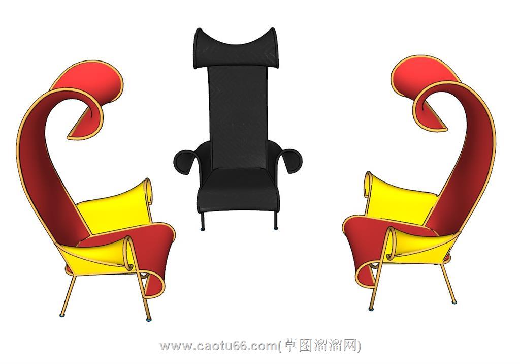 扶手椅椅子SU模型