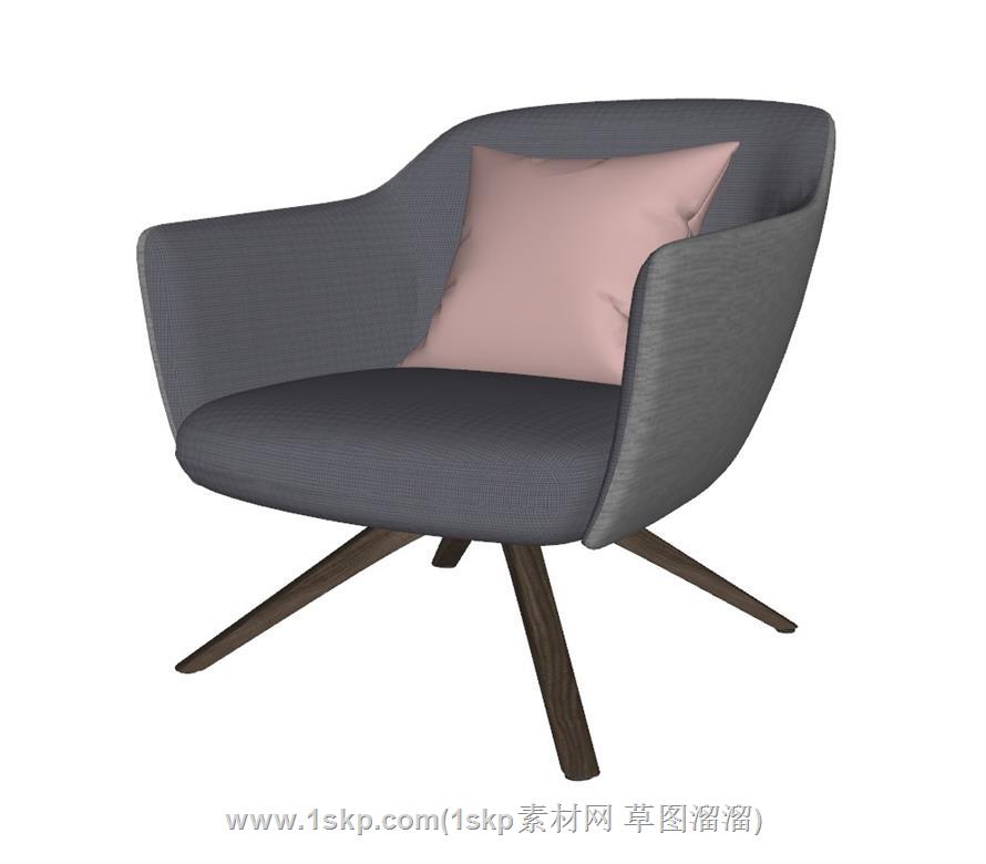 单人椅休闲椅SU模型