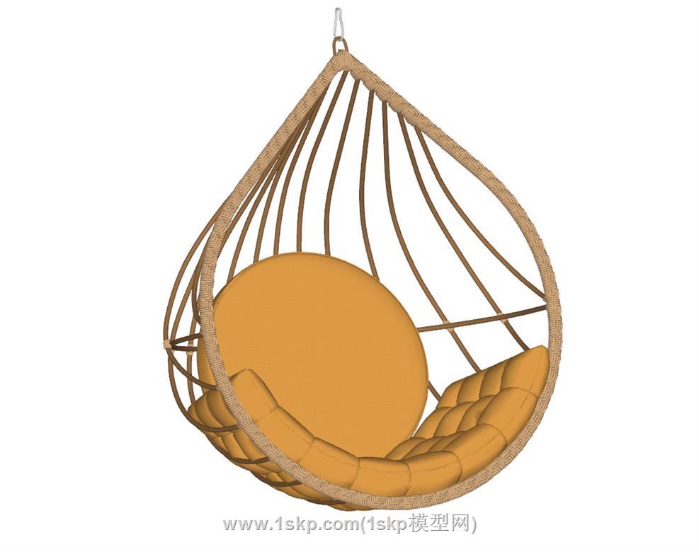 藤制吊椅SU模型