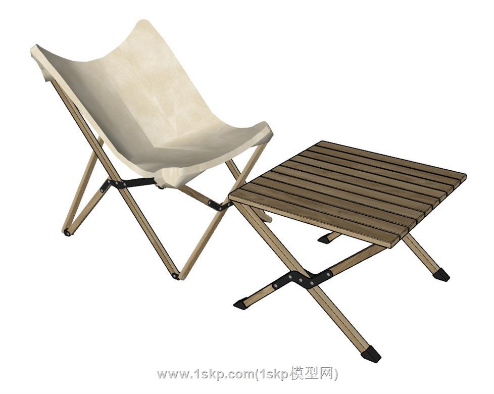 折叠椅折叠桌SU模型