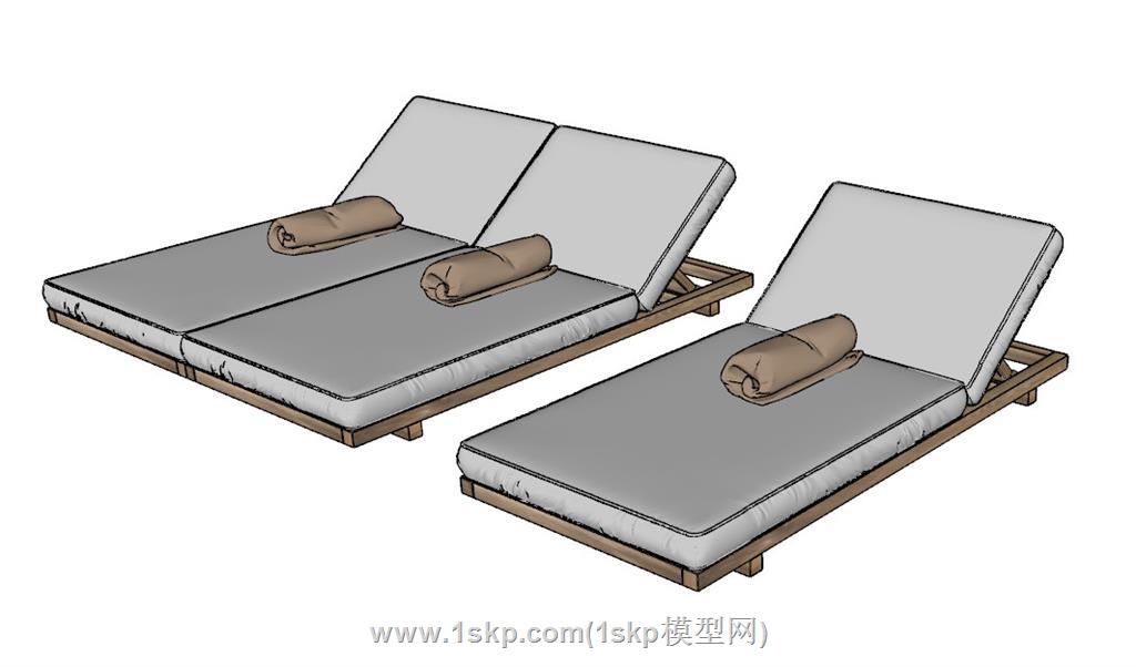 太阳椅躺椅SU模型