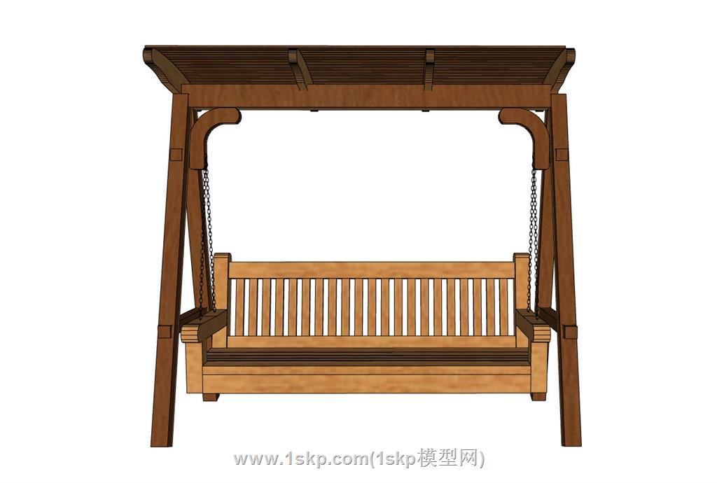 木制秋千椅SU模型