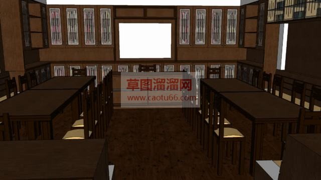 图书室图书馆SU模型