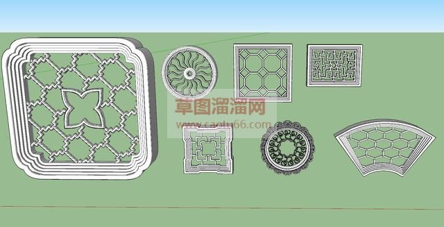 窗花花窗SU模型