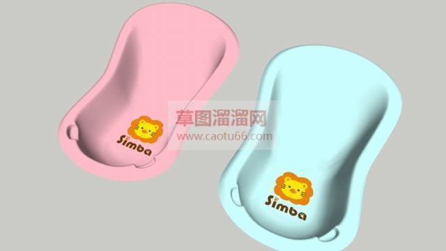 婴儿安抚奶嘴洗澡盆SU模型
