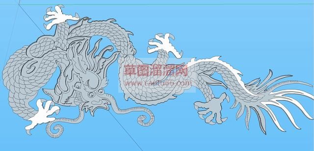 浮雕装饰龙SU模型