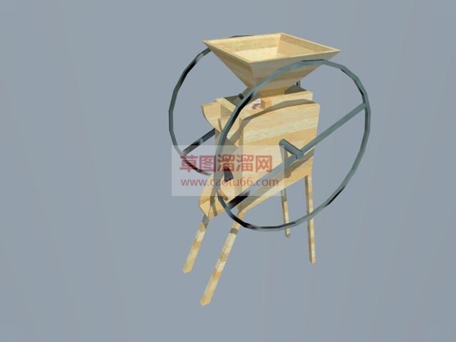 稻谷脱粒机农家用具SU模型