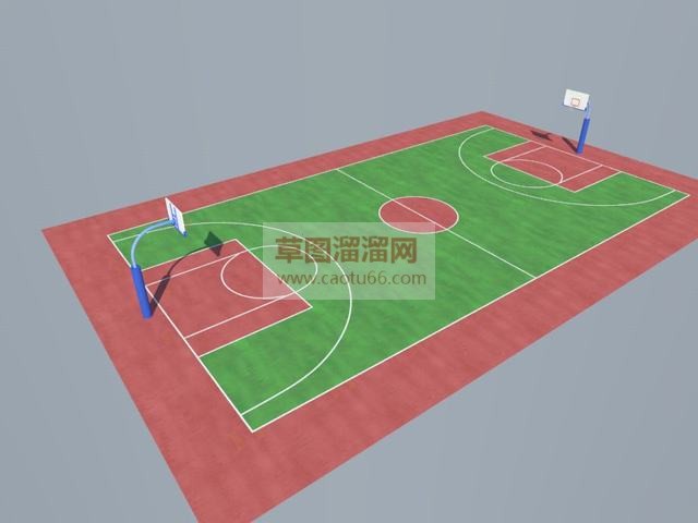 学校篮球场标准篮球架SU模型