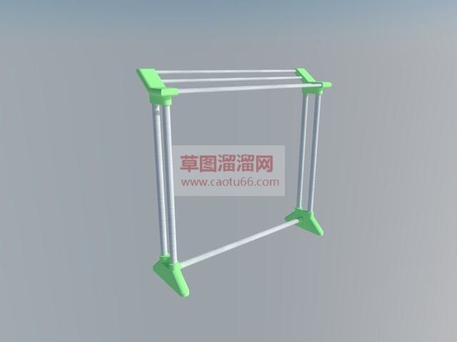 双杆晾晒架中岛架SU模型