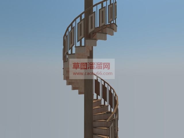 楼梯旋转梯螺旋梯SU模型