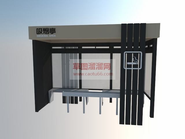吸烟亭SU模型