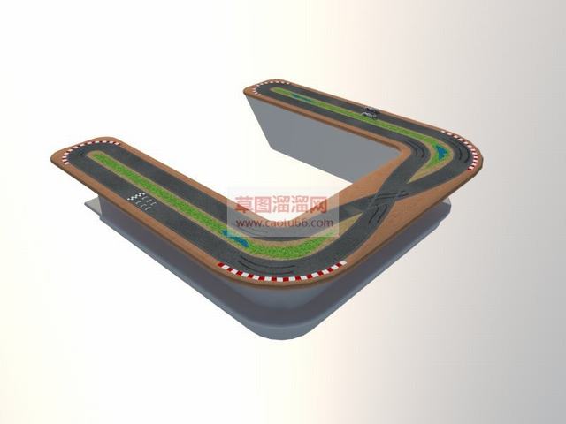 桌上赛道四驱车SU模型