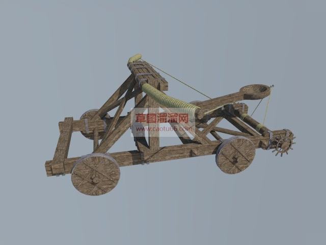古代战车投石车SU模型
