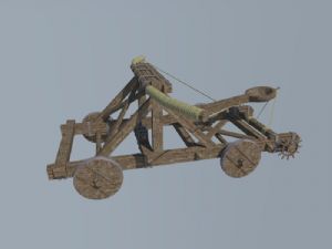 古代战车投石车SU模型