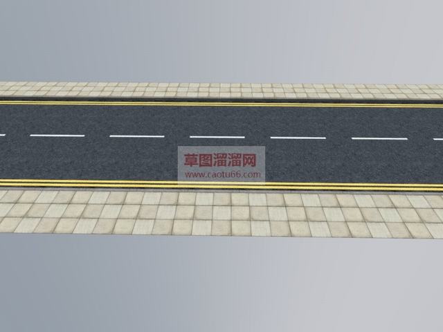 街边道路马路公路SU模型