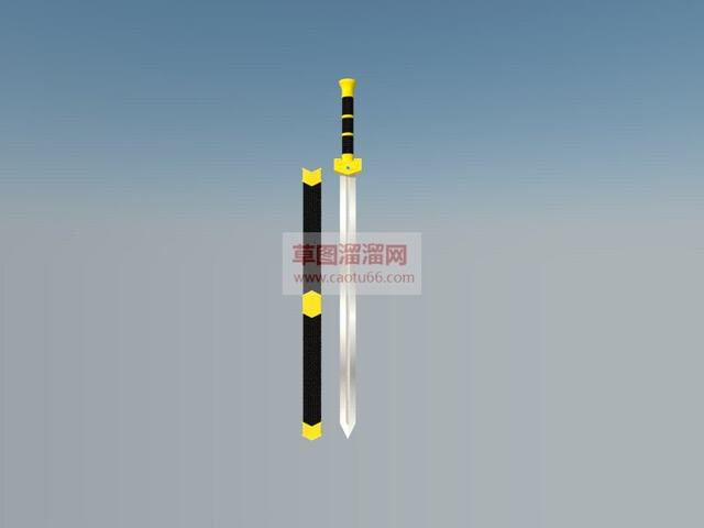 宝剑武术剑装饰剑SU模型